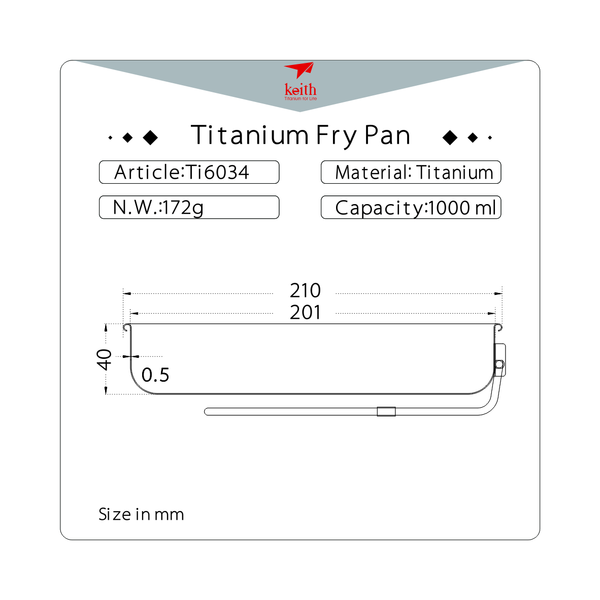 Ti6034 Titanium Fry Pan Titanium equipment Bushcraft We make history come  alive!