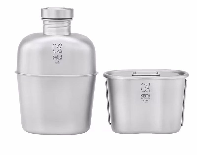 Keith Ti3060 Grade 1 pure titanium canteen mess kit